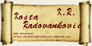 Kosta Radovanković vizit kartica